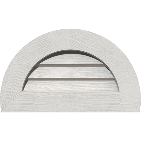 Ekena Millwork Half Round Gable Vnt Non-Functional Western Red Cedar Gable Vnt w/Decorative Face Frame, 18"W x 9"H GVWHR18X0902RDPWR